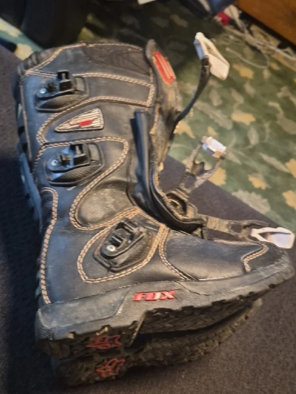 Fox Black and Red Men’s Off-Road MX Boots